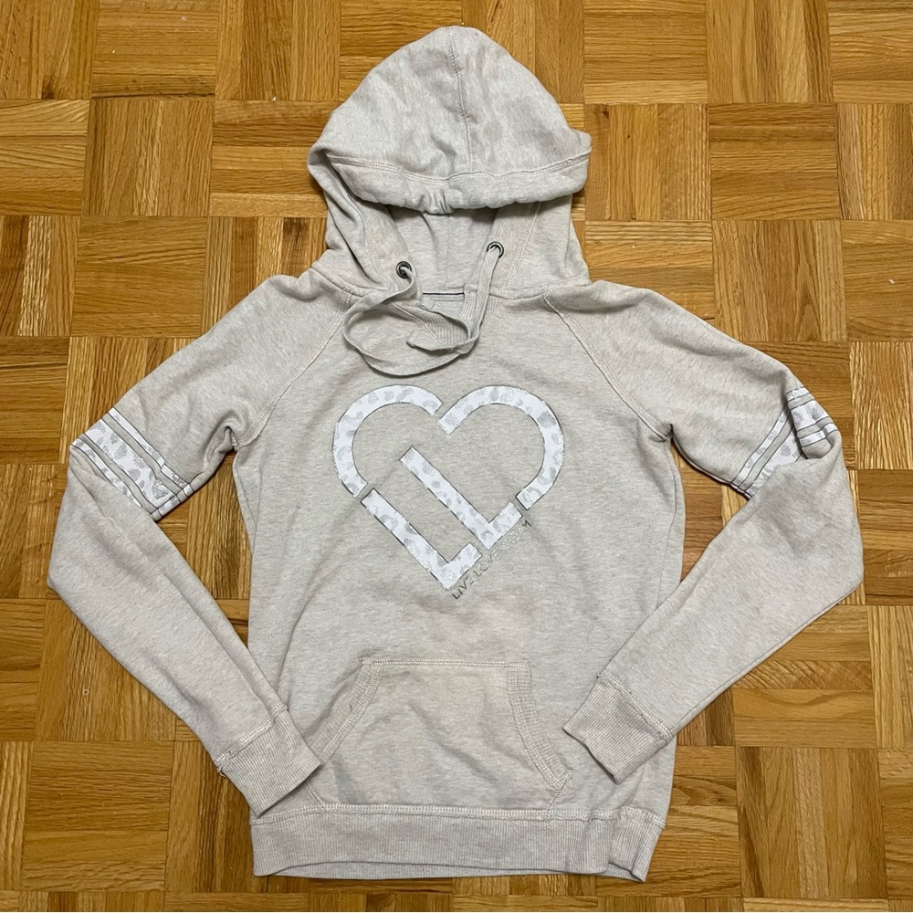 Aeropostale Light Gray Heart Hoodie